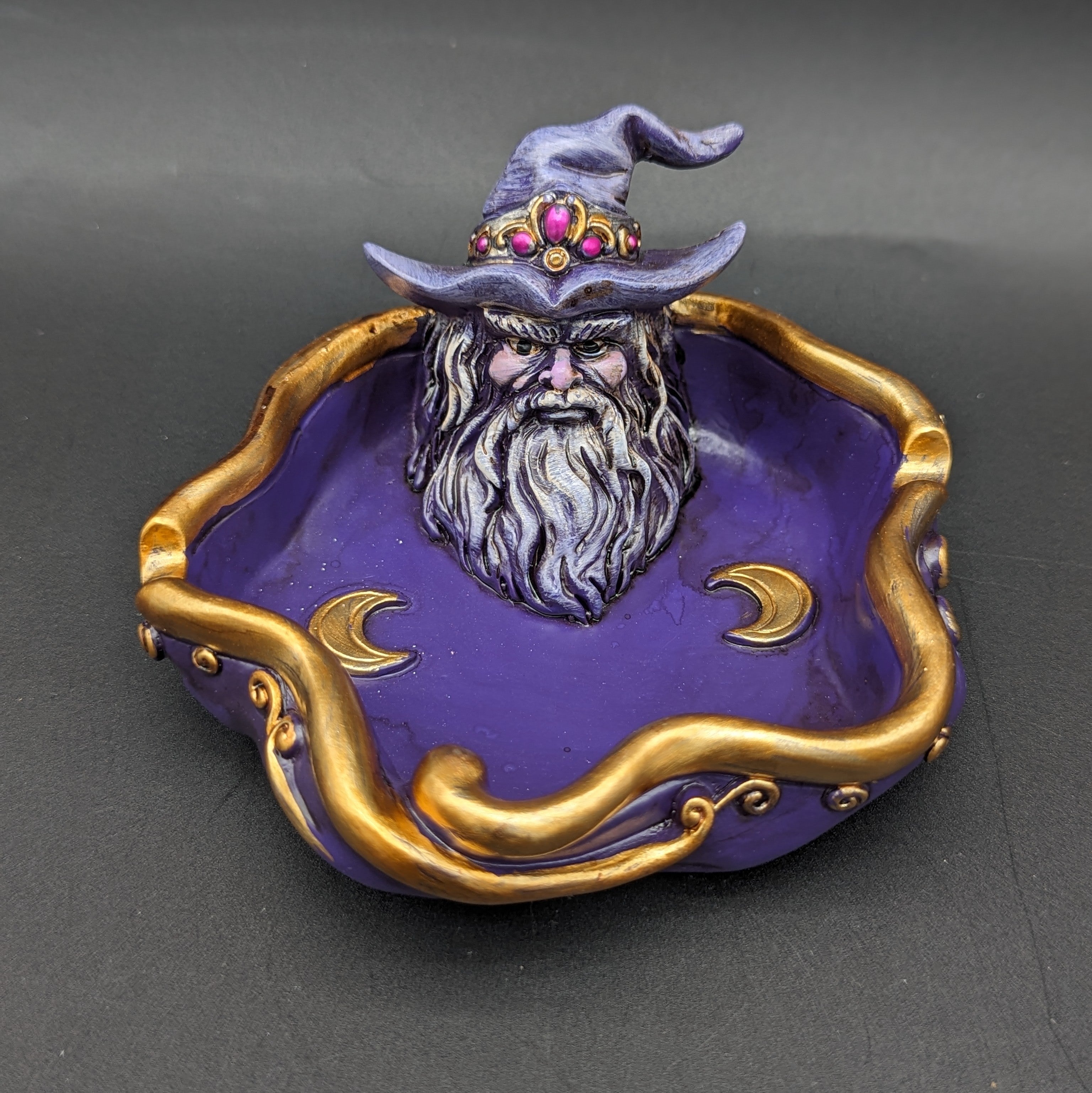 Moon Wizard Polyresin Ashtray | 5" x 4.8"-0